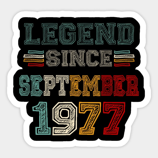 46 Years Old Legend Since September 1977 46th Birthday Sticker by Vintage White Rose Bouquets